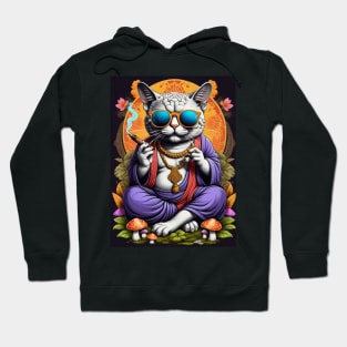 Psychedelic Techno Cat - Catsondrugs.com - cat, kitten, kitty, cats, cute, animal, pet, funny, black cat, pets, meme, pack, animals, kittens, feline Hoodie